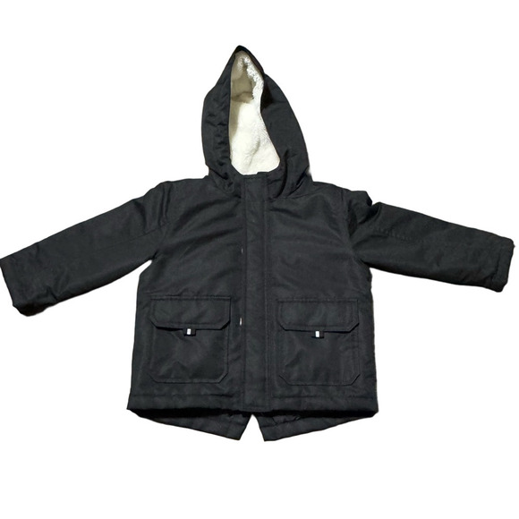 wonder nation Other - Wonder Nation Black Hooded Puffer Jacket Double Zipper Polyester Size 2t